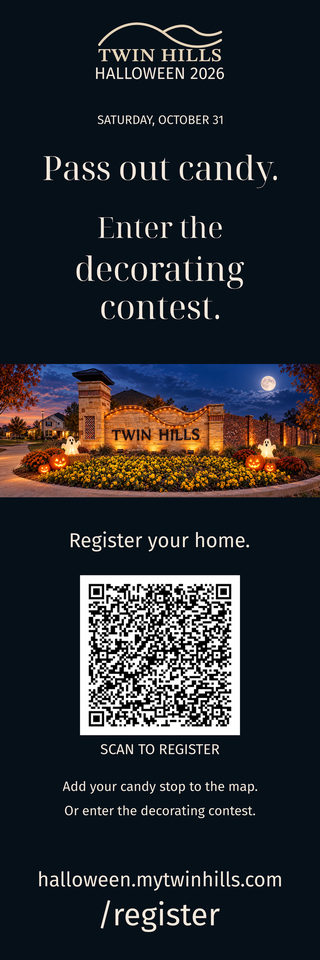 Twin Hills Halloween 2026, Moonlit, 4 x 12 in.