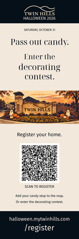 Twin Hills Halloween 2026, Vintage, 4 x 12 in.